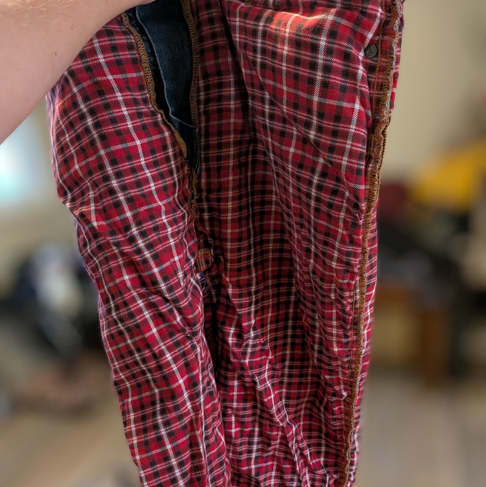 Lands' End Denim with Red Plaid Interior - Picture 5 of 5